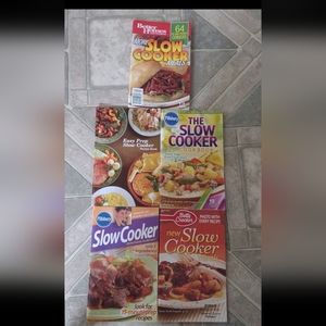 Lot of 5 slow cooker cookbooks